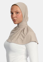 Hijab enfilable Sienna couleur nude en Jersey Premium, vue de profil